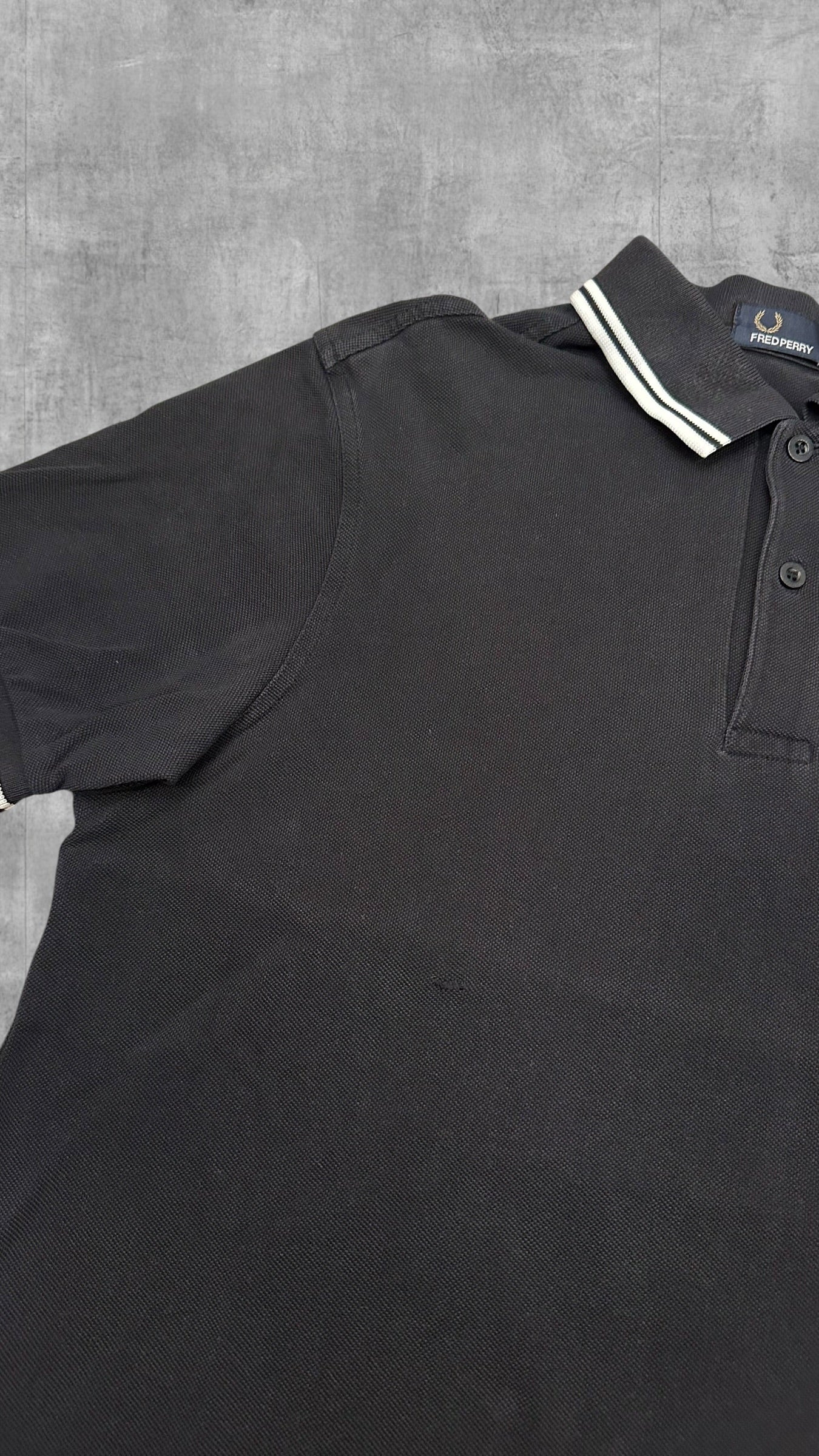 Fred Perry Polo Shirt Schwarz Weiß M