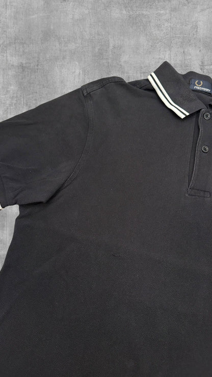 Fred Perry Polo Shirt Schwarz Weiß M