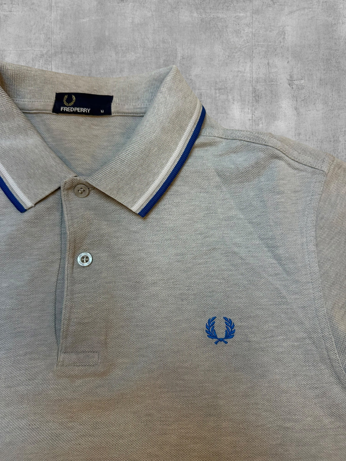 Fred Perry Polo Shirt Hellgrau Blau M