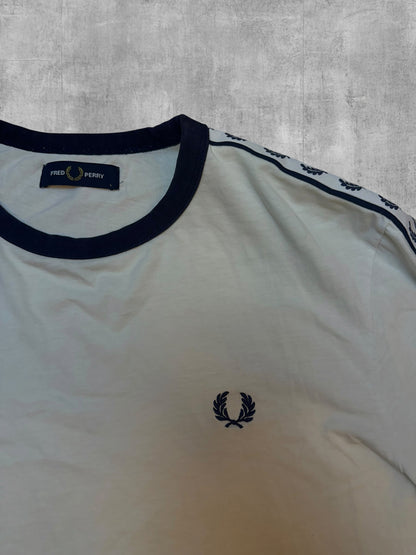 Fred Perry T-shirt Taped Weiß Schwarz L