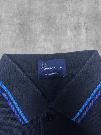Fred Perry Polo Shirt Schwarz Blau M