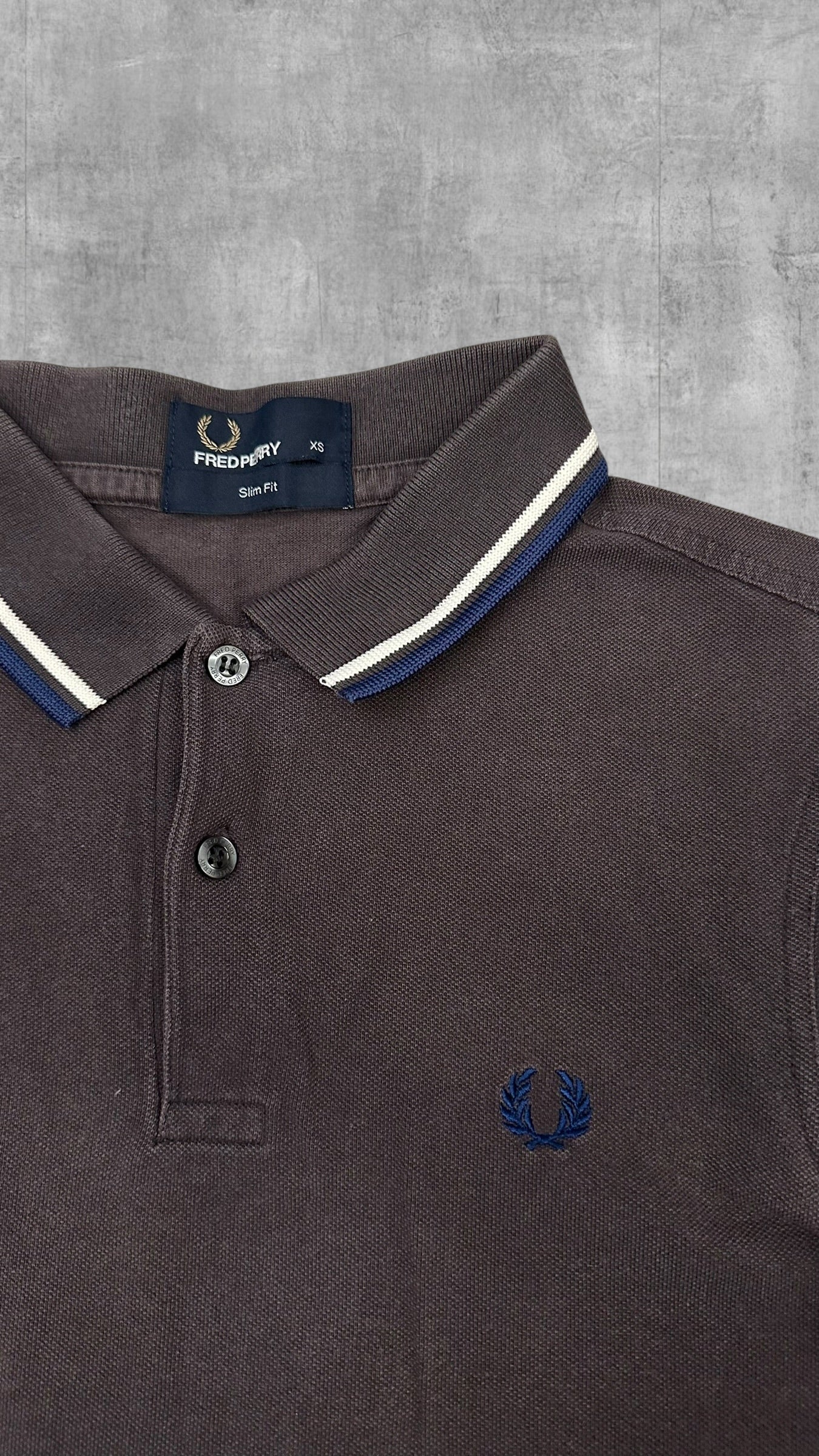 Fred Perry Polo Shirt Braungrau XS Slim Fit