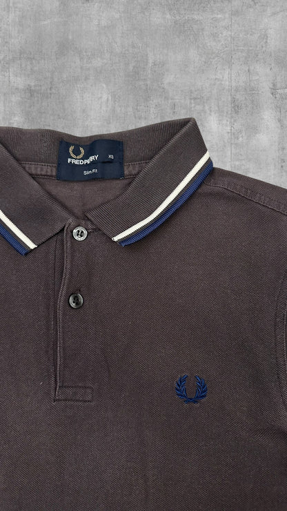 Fred Perry Polo Shirt Braungrau XS Slim Fit