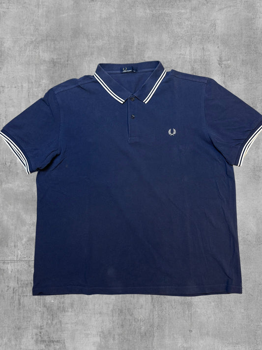 Fred Perry Polo Shirt Navy Blau Weiß XXL