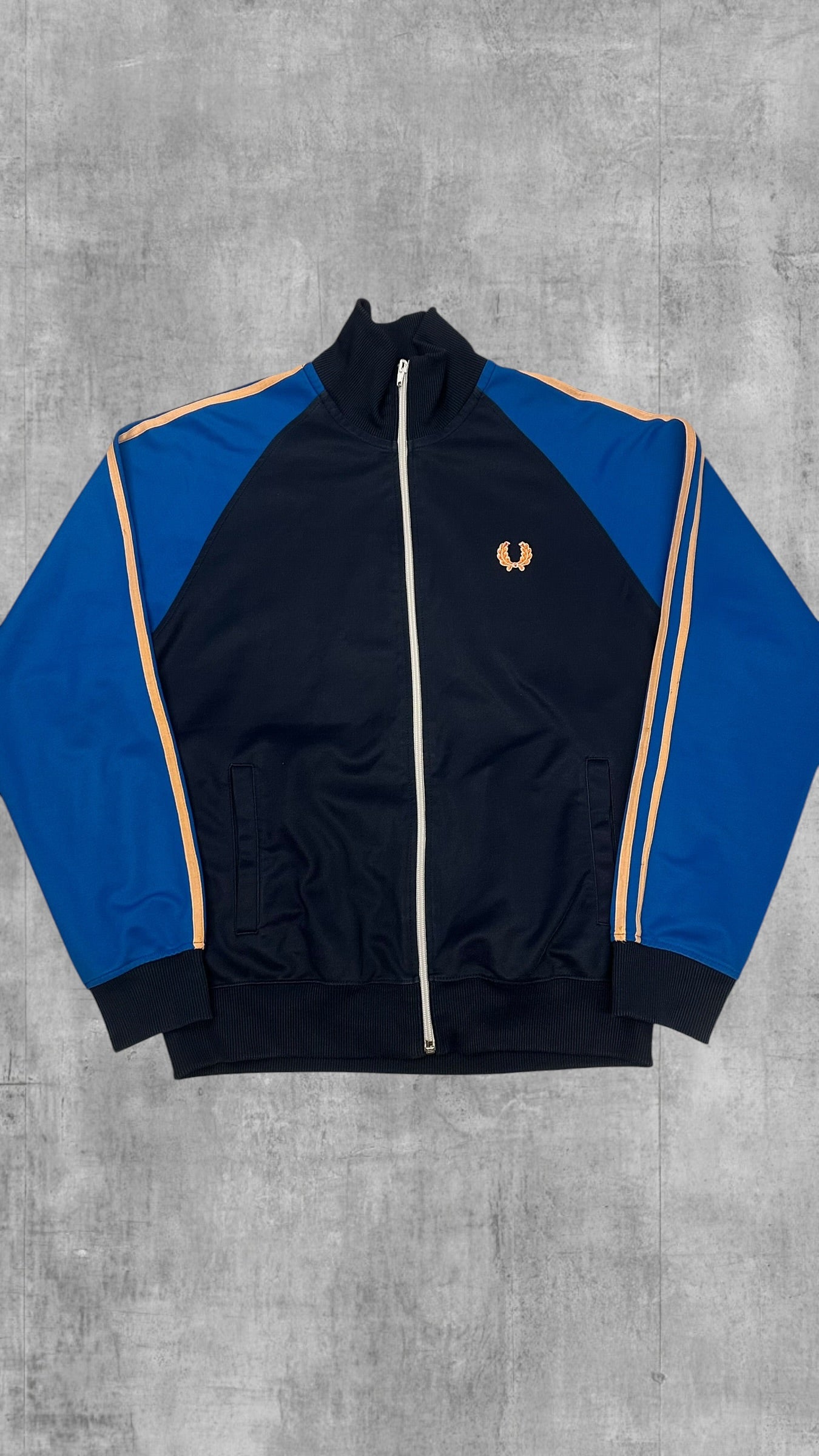 Fred Perry Vintage Trainingsjacke Taped Navy Blau M