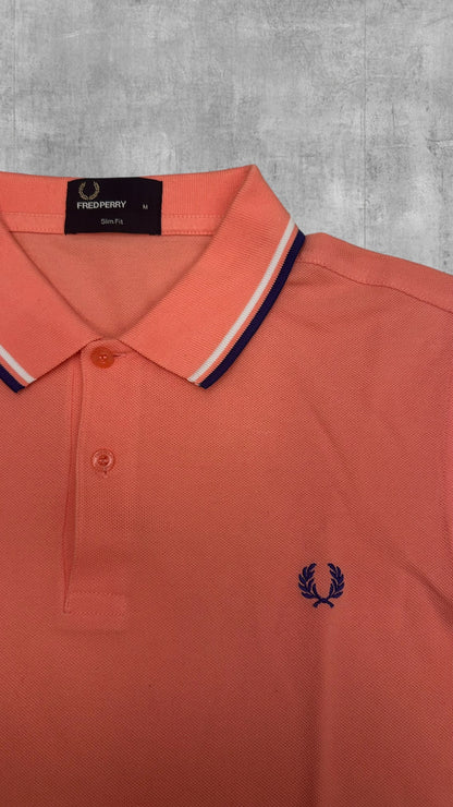 Fred Perry Polo Shirt Korallenrot M Slim Fit