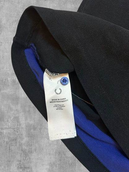 Fred Perry Polo Shirt Black Blue White M