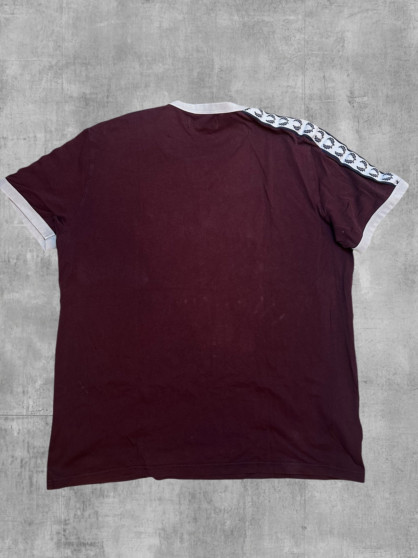 Fred Perry T-shirt Taped Weinrot Weiß L