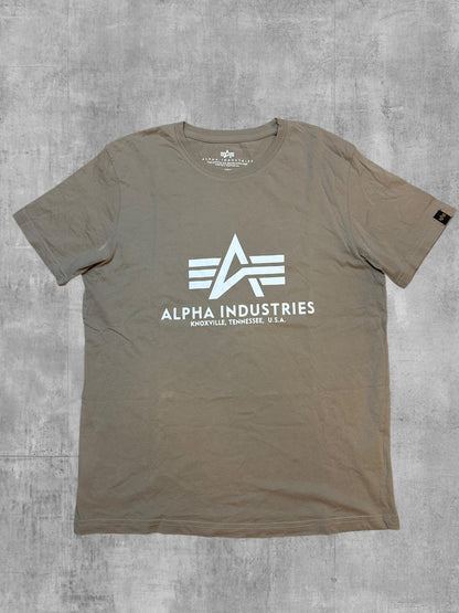 Alpha Industries T-Shirt beige Weiß S