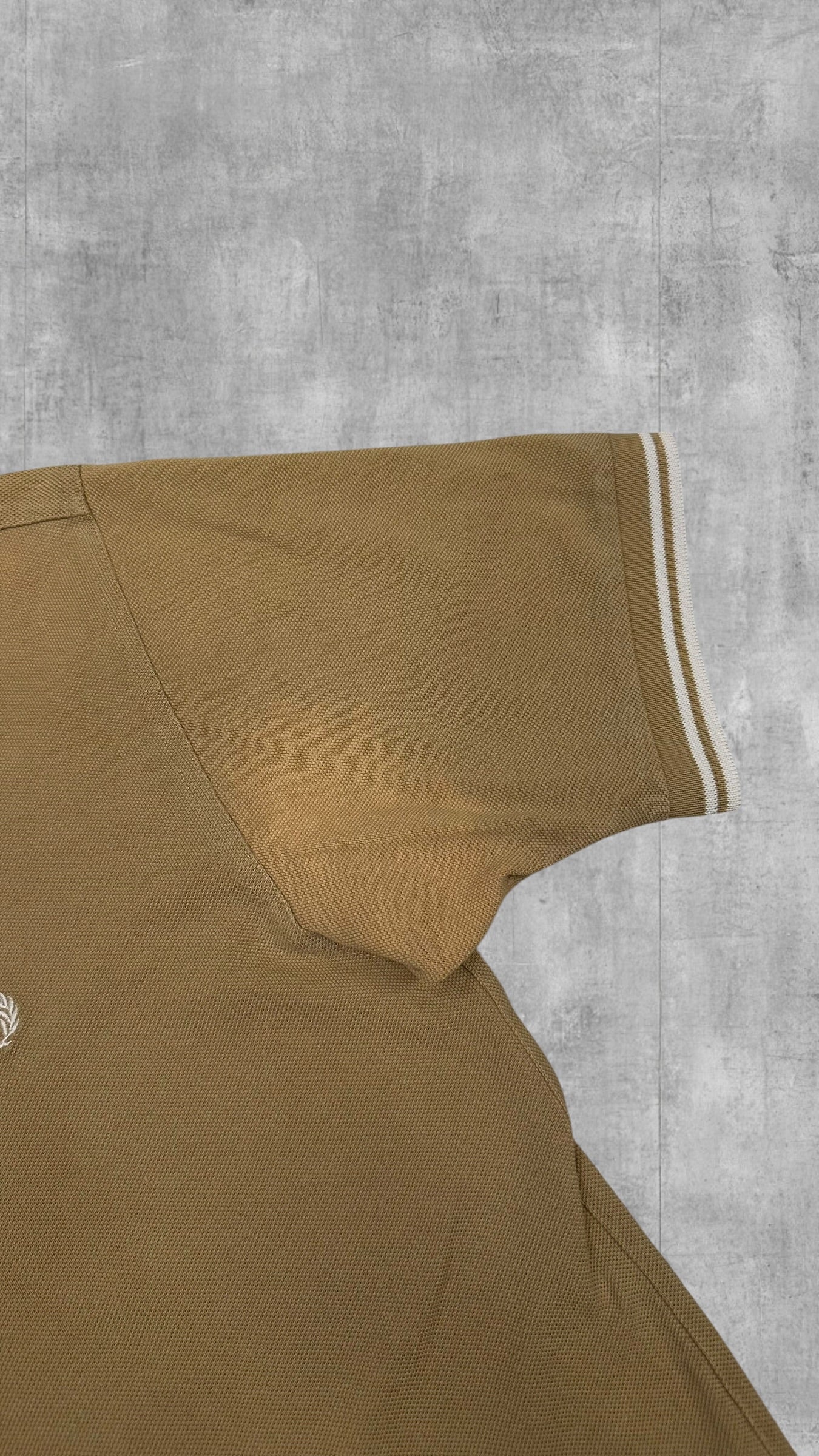 Fred Perry Polo Shirt Ocker Weiß S