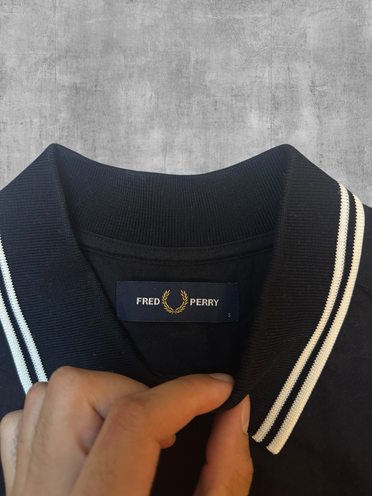 Fred Perry Kurzarmhemd Schwarz Weiß S