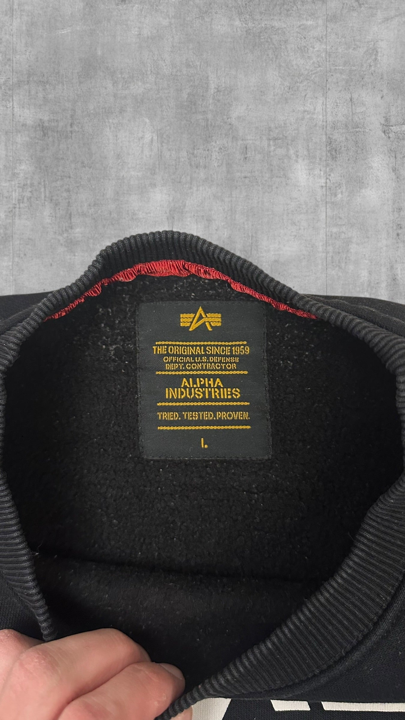 Alpha Industries Sweatshirt Schwarz Weiß L