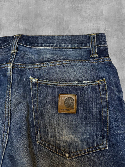 Carhartt Klondike Jeans Dunkelblau W31 L30 gekürzt