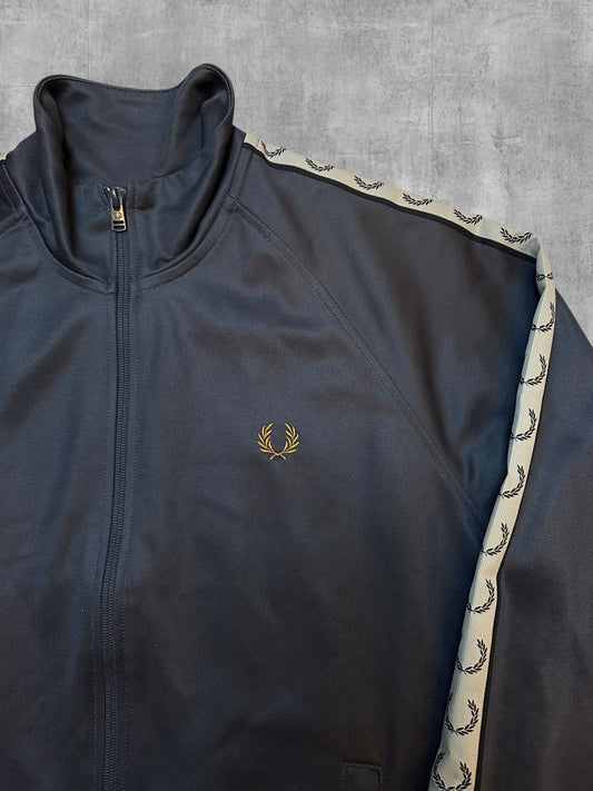 Fred Perry Trainingsjacke Taped Dunkelgrau Beige M