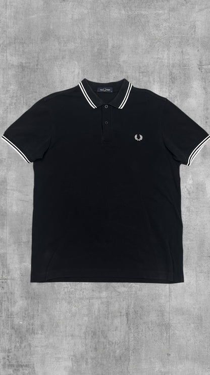 Fred Perry Polo Shirt Schwarz Weiß M
