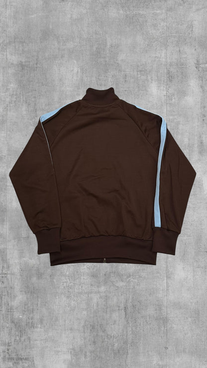 Fred Perry Trainingsjacke Taped Zip Jacke Braun Schwarz Türkis M