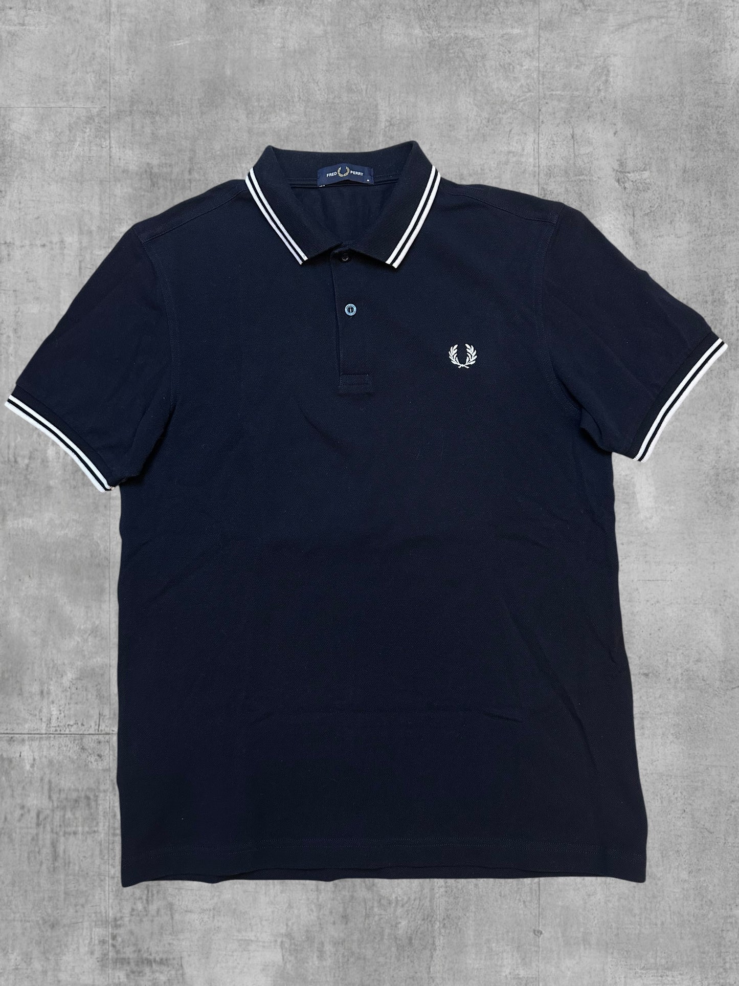 Fred Perry Polo Shirt Schwarz Weiß M (wie neu)