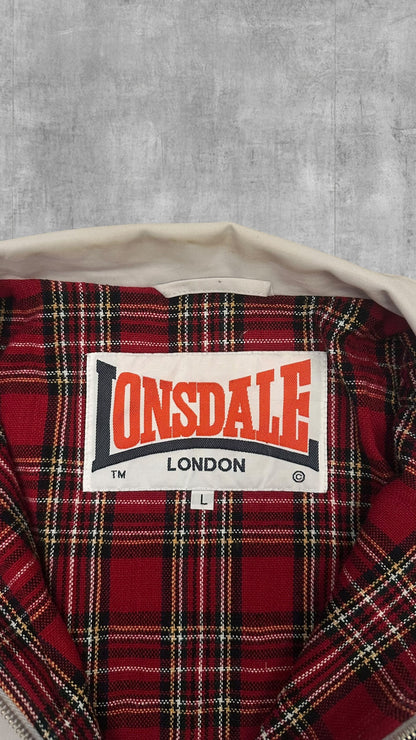 Lonsdale London Harrington Jacke Creme Weiß L (leichte Mängel)