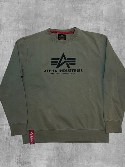 Alpha Industries Sweatshirt Khaki Schwarz L