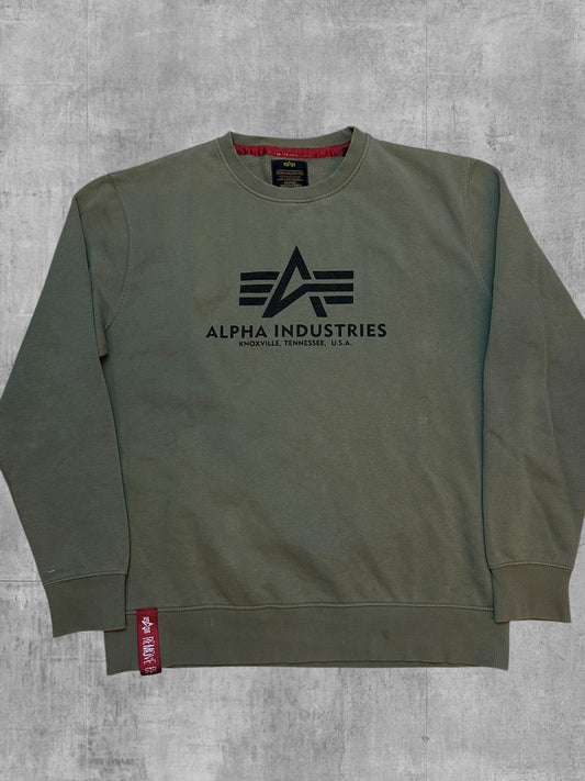 Alpha Industries Sweatshirt Khaki Schwarz L