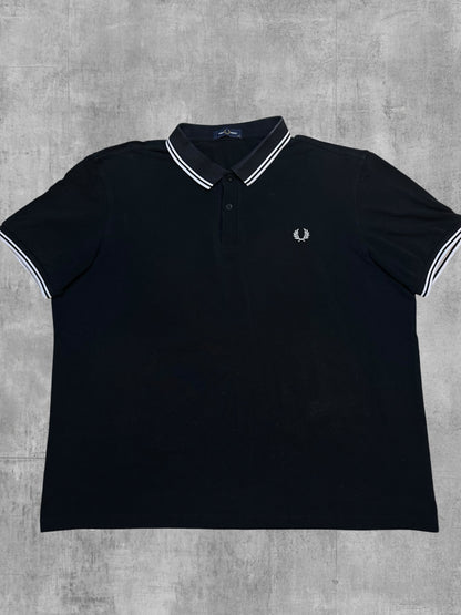 Fred Perry Polo Shirt Black White XXL