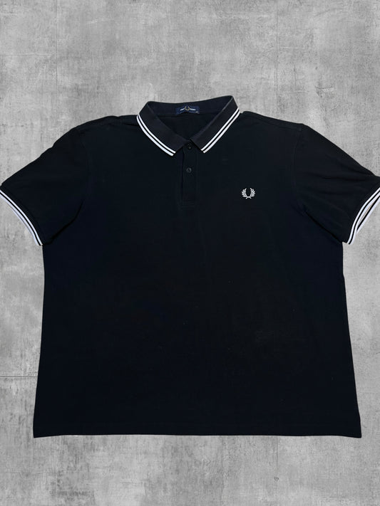 Fred Perry Polo Shirt Black White XXL
