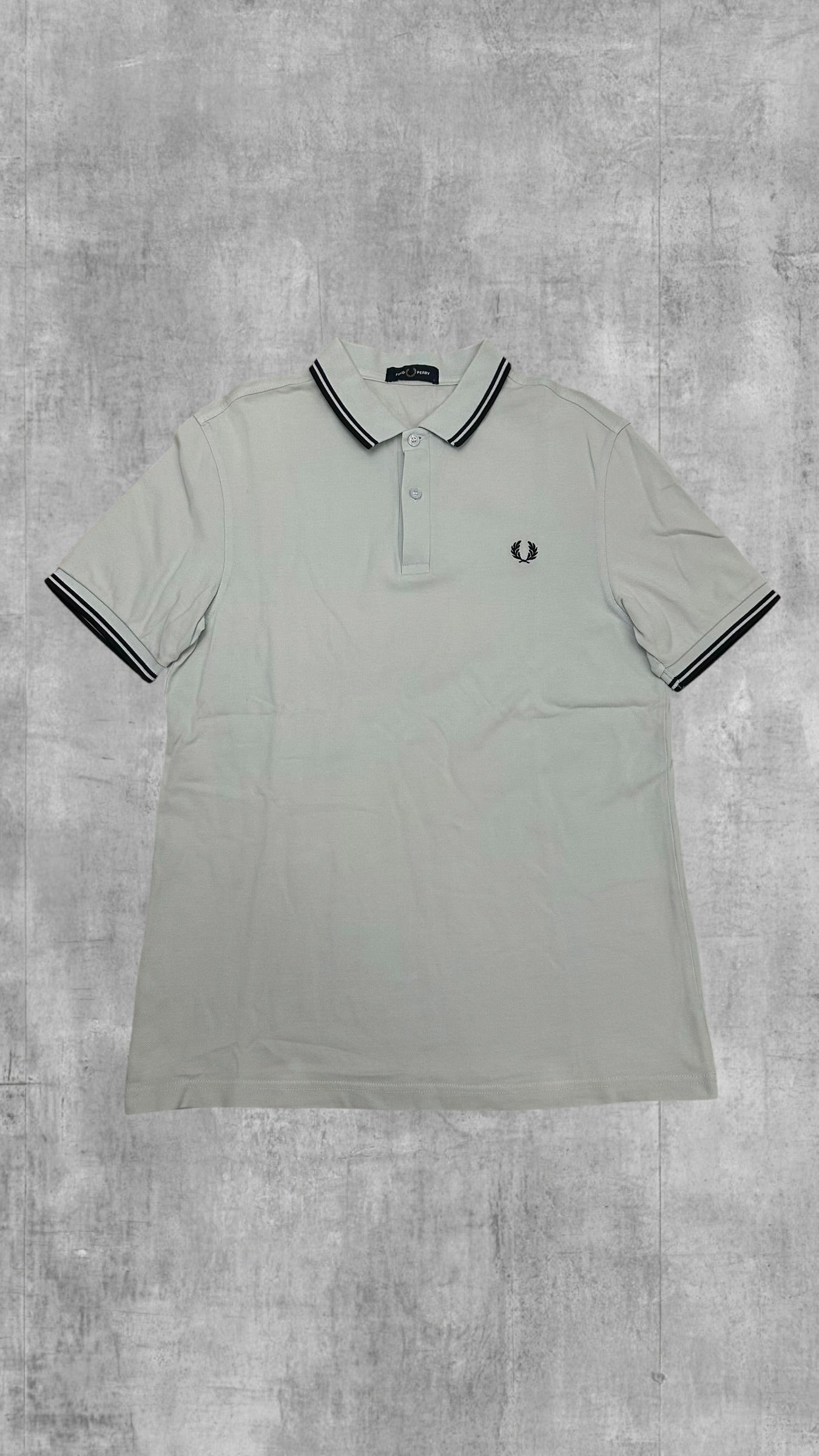 Fred Perry Polo Shirt Weiß Türkis L