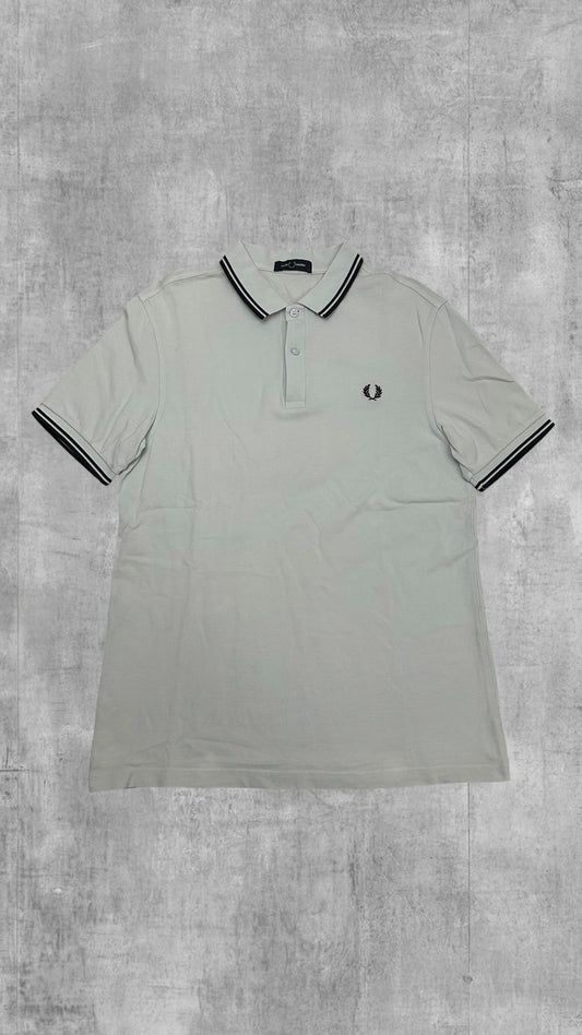 Fred Perry Polo Shirt Weiß Türkis L