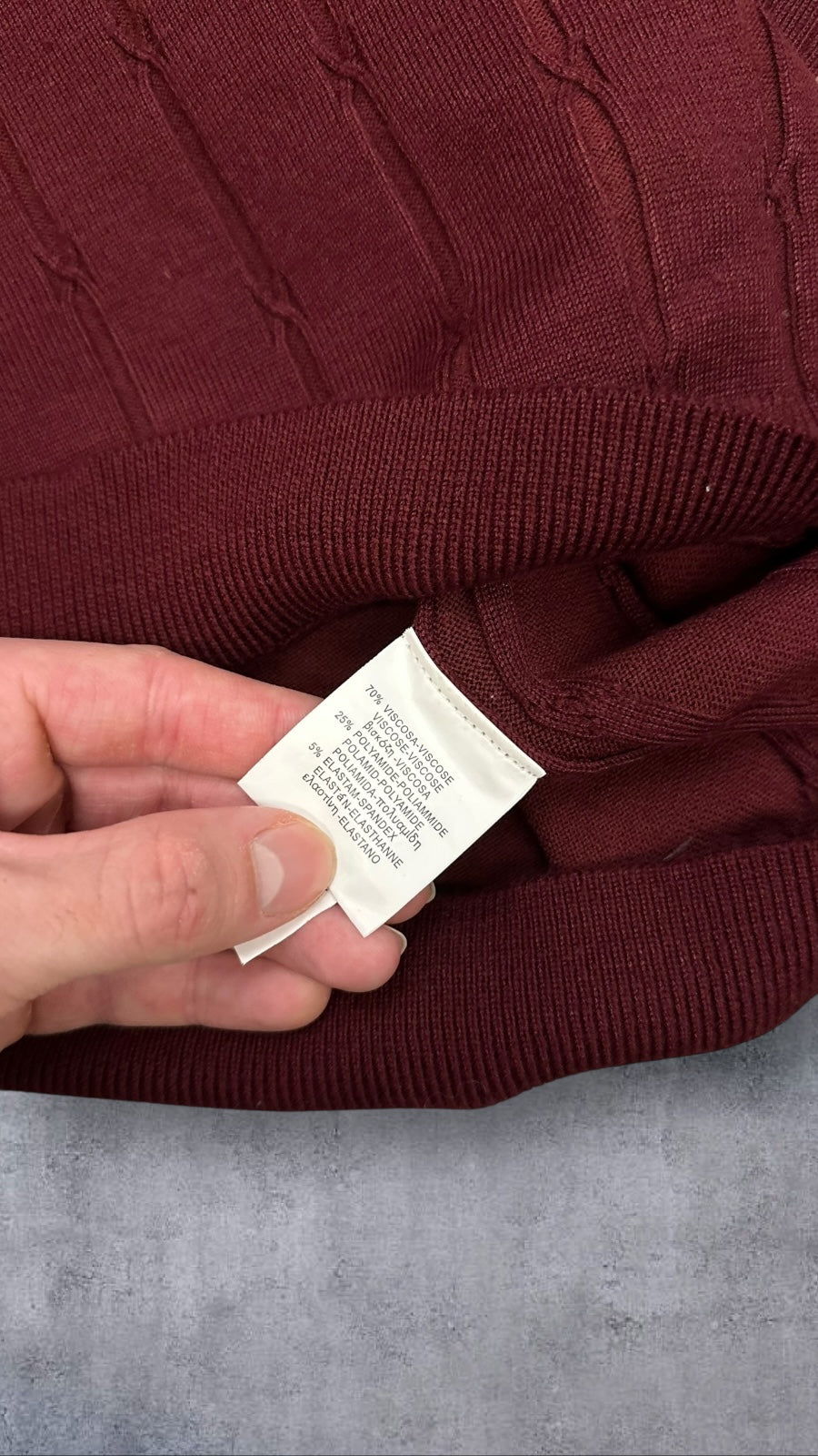 Fred Perry Stretch Rollkragenpullover Bordeuaux M