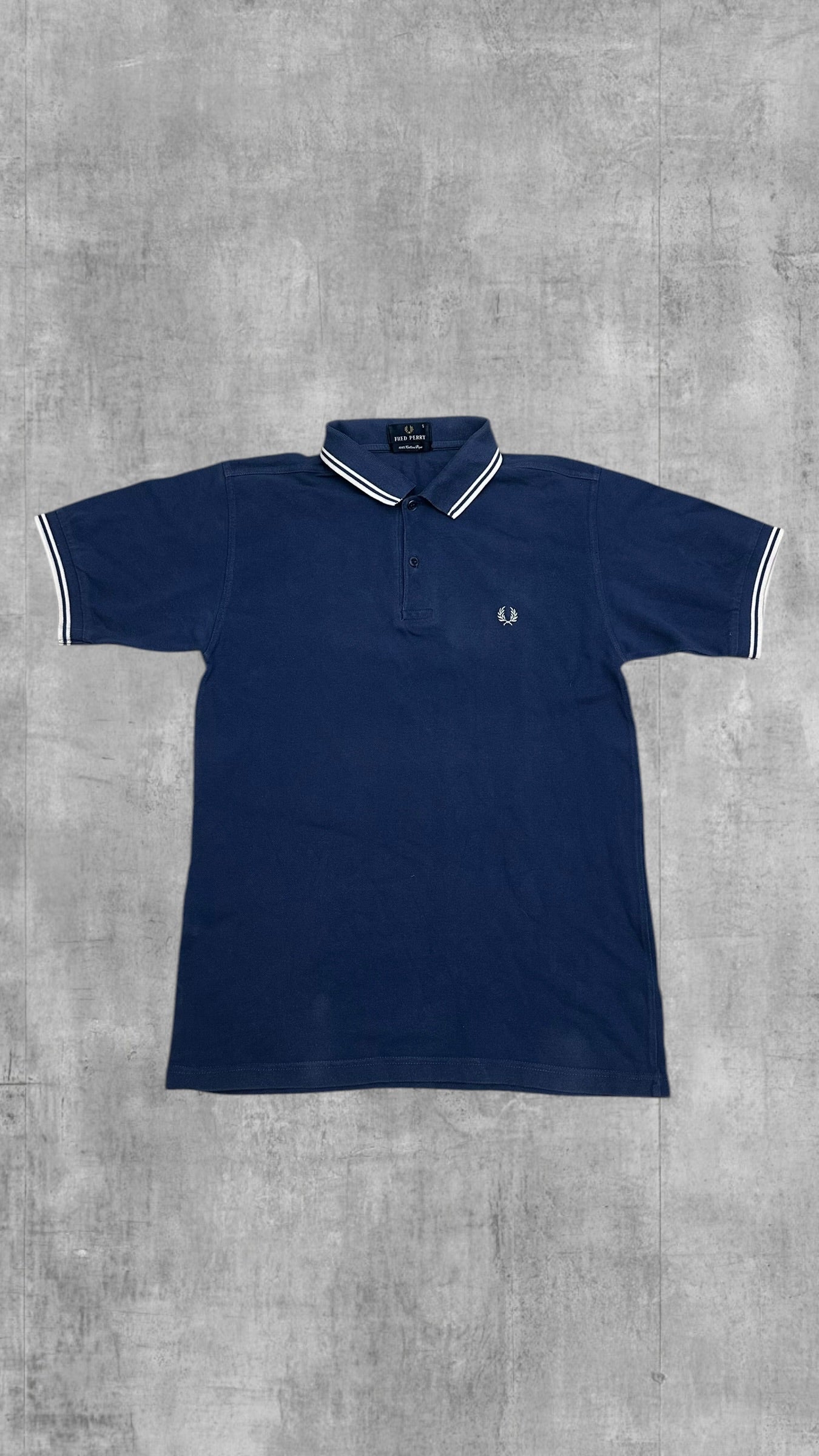 Fred Perry vintage Polo Shirt Blau Weiß S