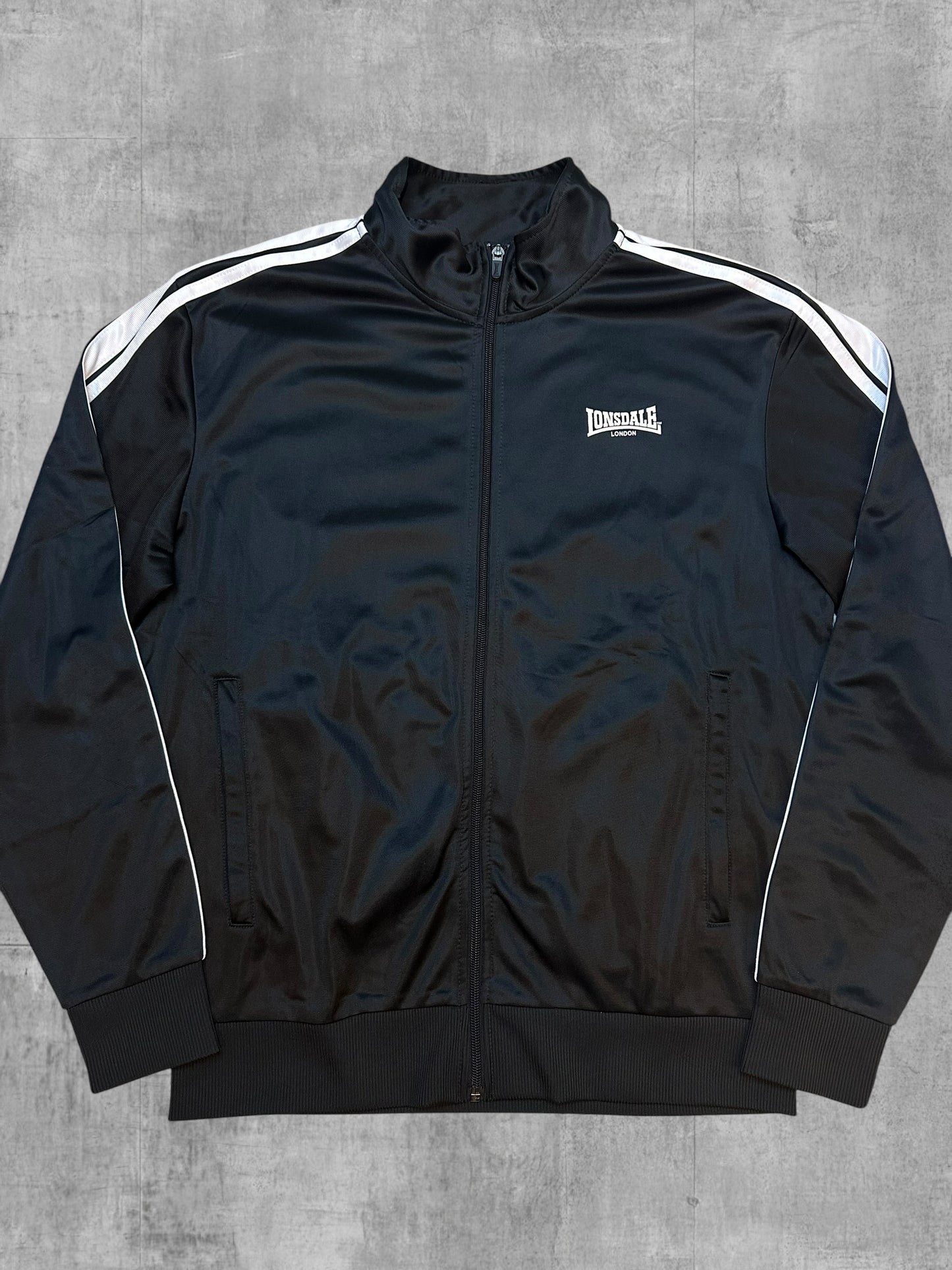 Lonsdale London Trainingsjacke Taped Schwarz Weiß M