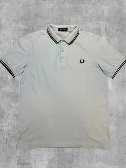 Fred Perry Polo Shirt Babyblau Schwarz M