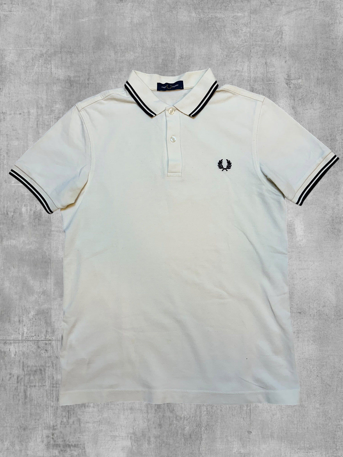 Fred Perry Polo Shirt Weiß Schwarz S