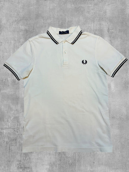 Fred Perry Polo Shirt Weiß Schwarz S