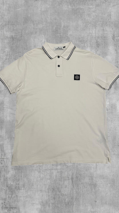 Stone Island Polo Shirt Weiß Schwarz XL