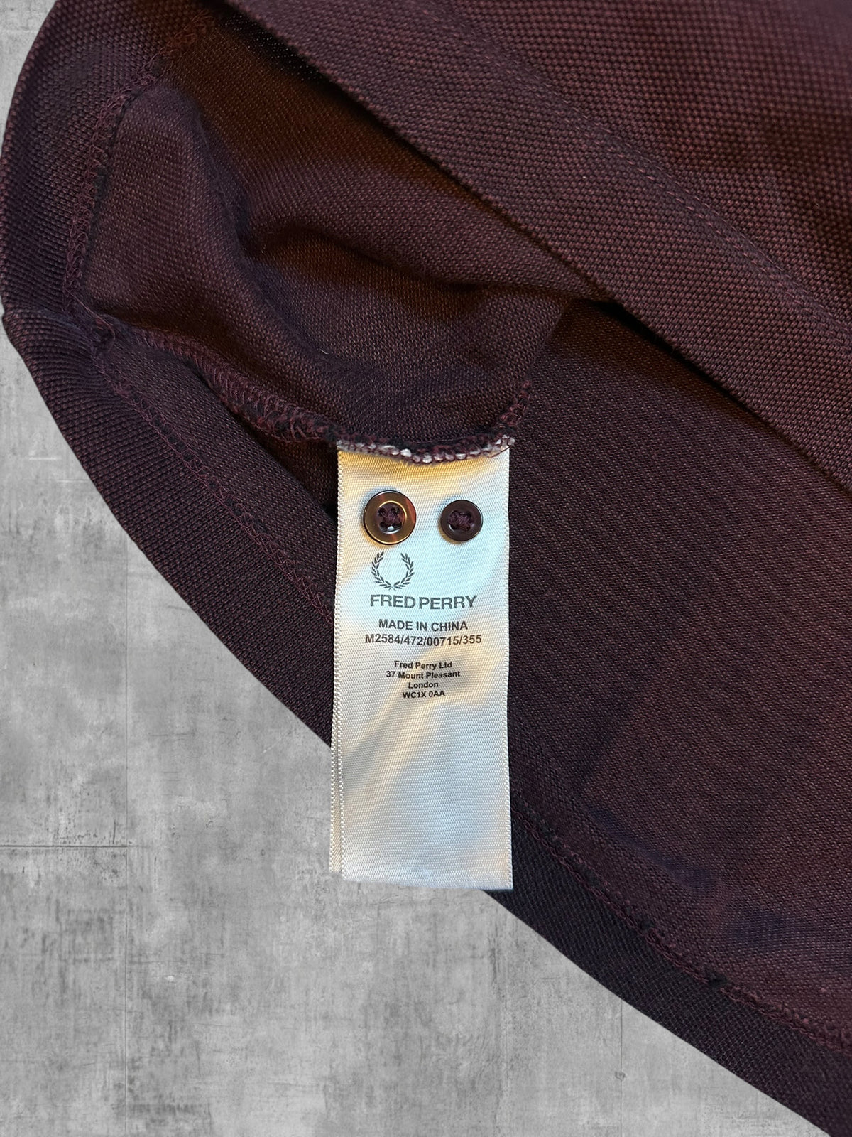 Fred Perry Polo Shirt Weinrot L