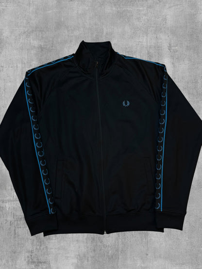Fred Perry Trainingsjacke Taped Schwarz Hellblau L