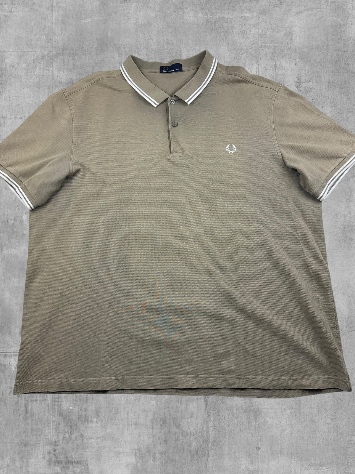Fred Perry Polo Shirt Beige Weiß 3XL