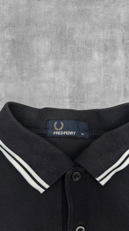 Fred Perry Polo Shirt Schwarz Weiß M