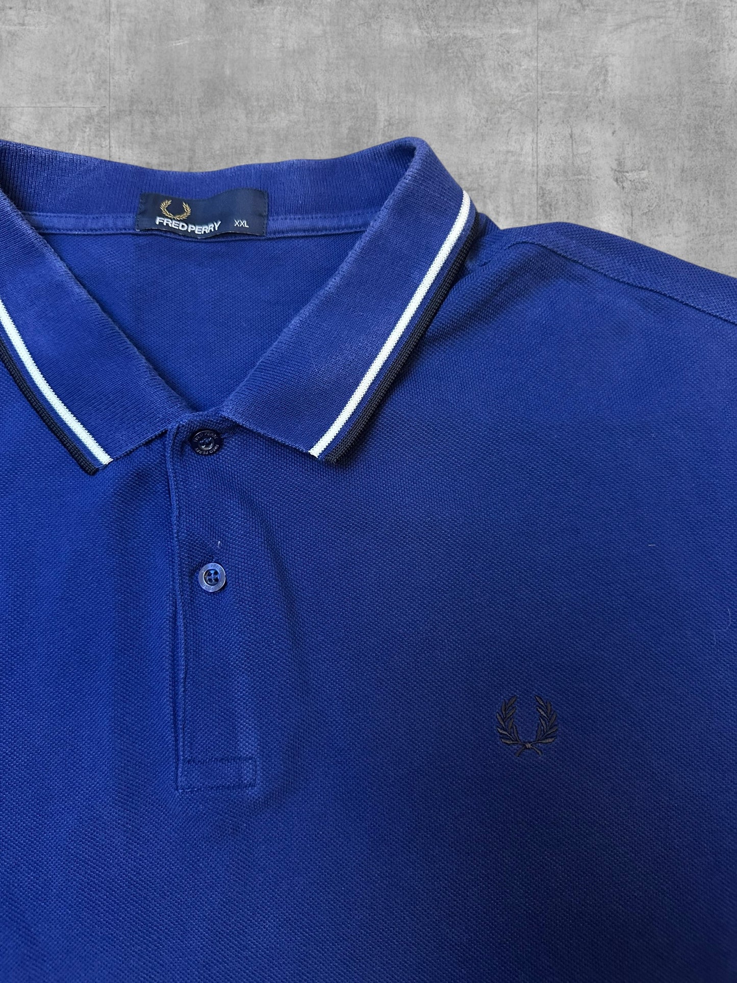 Fred Perry Polo Shirt Blau Schwarz Weiß XXL