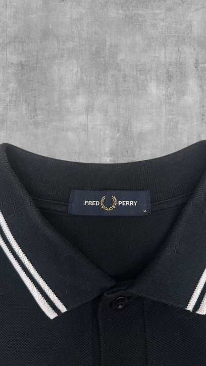 Fred Perry Polo Shirt Schwarz Weiß M