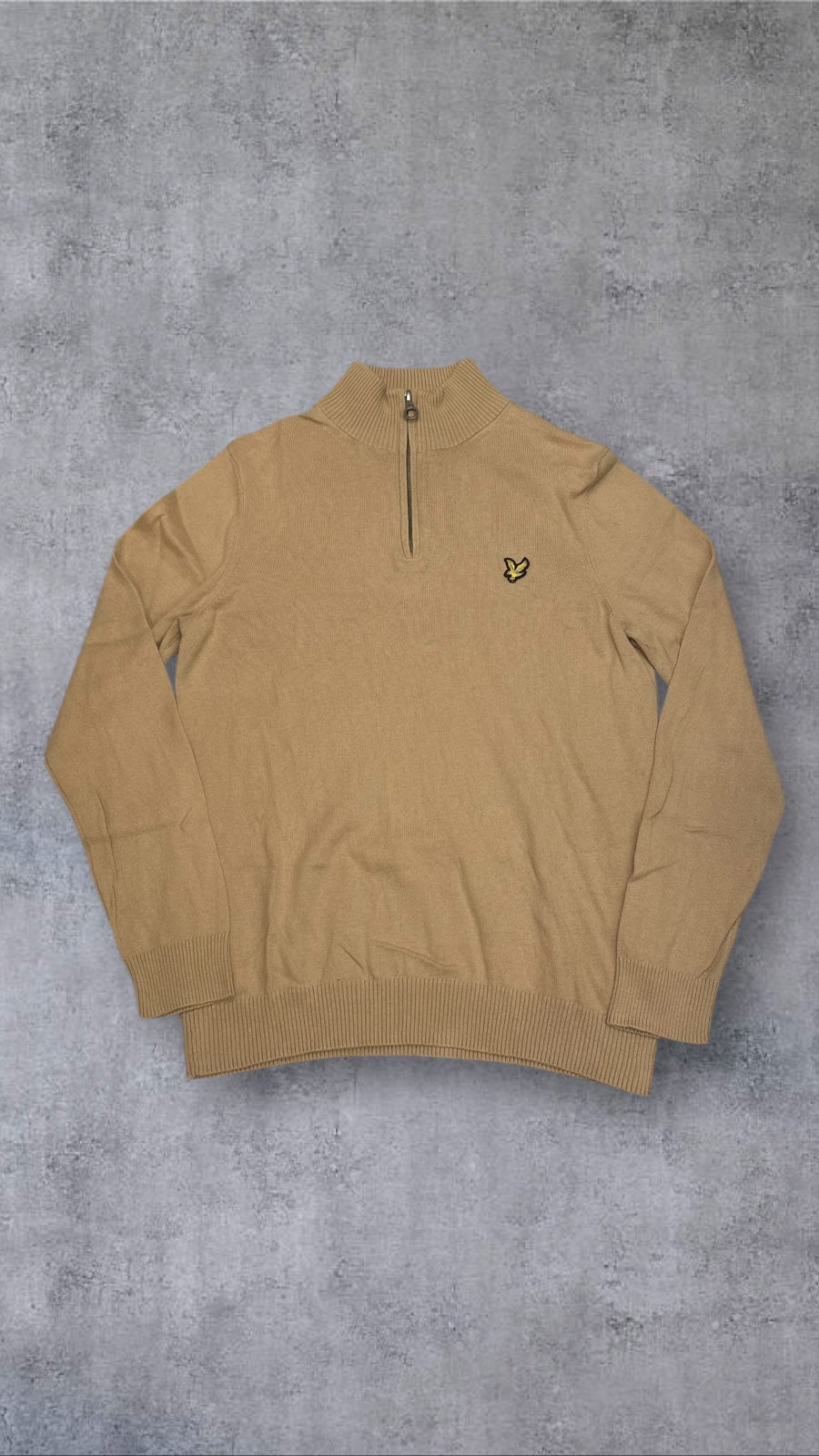 Lyle & Scott Half Zip Pullover Beige S