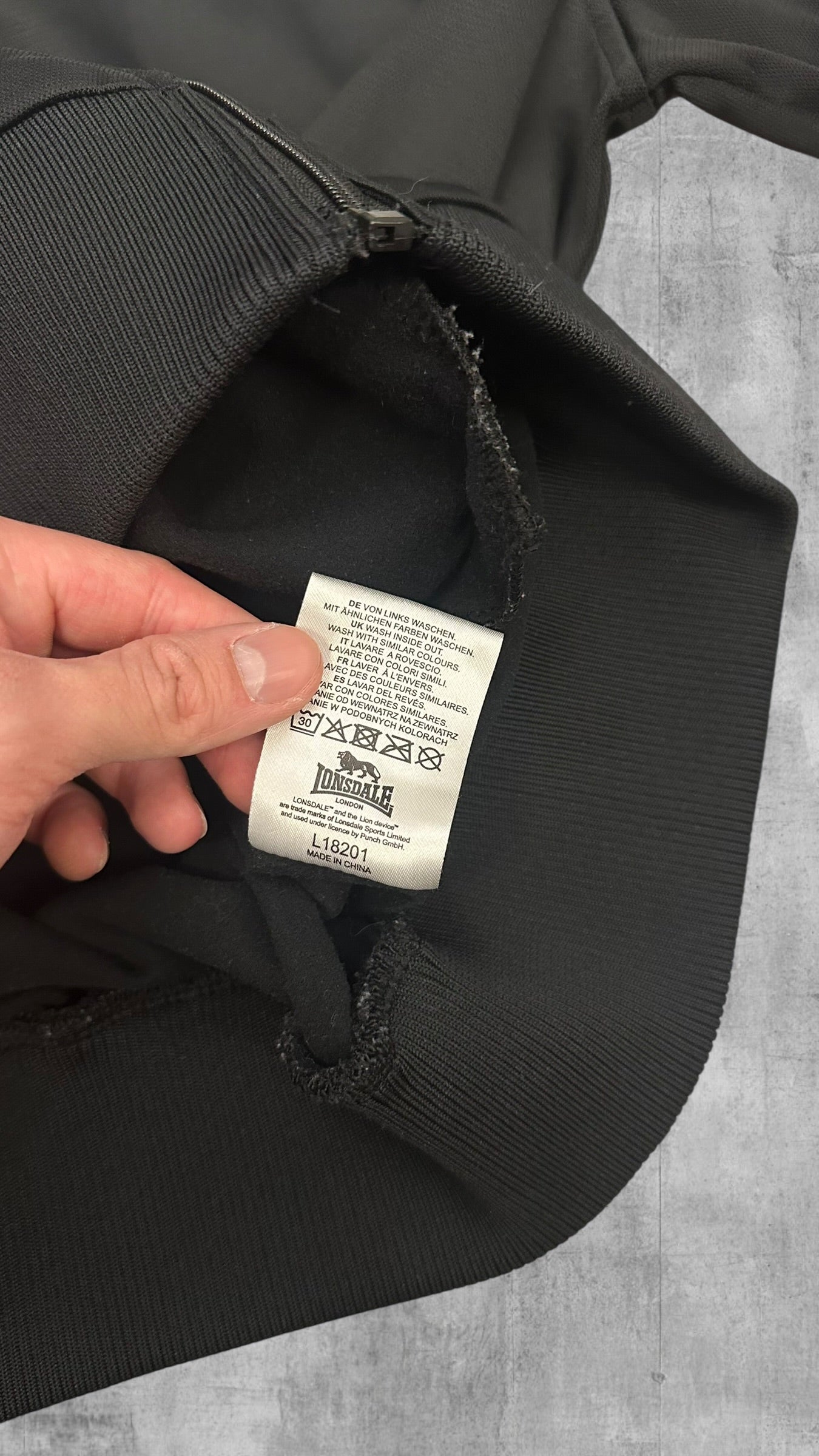 Lonsdale London Trainingsjacke Schwarz Weiß L Slim Fit
