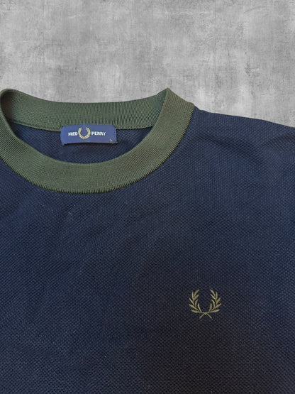 Fred Perry Sweatshirt Navy Blau Khaki L