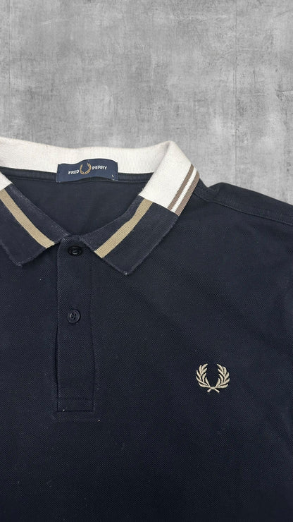 Fred Perry Polo Shirt Schwarzblau Weiß L