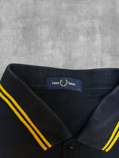 Fred Perry Polo Shirt Schwarz Gelb L