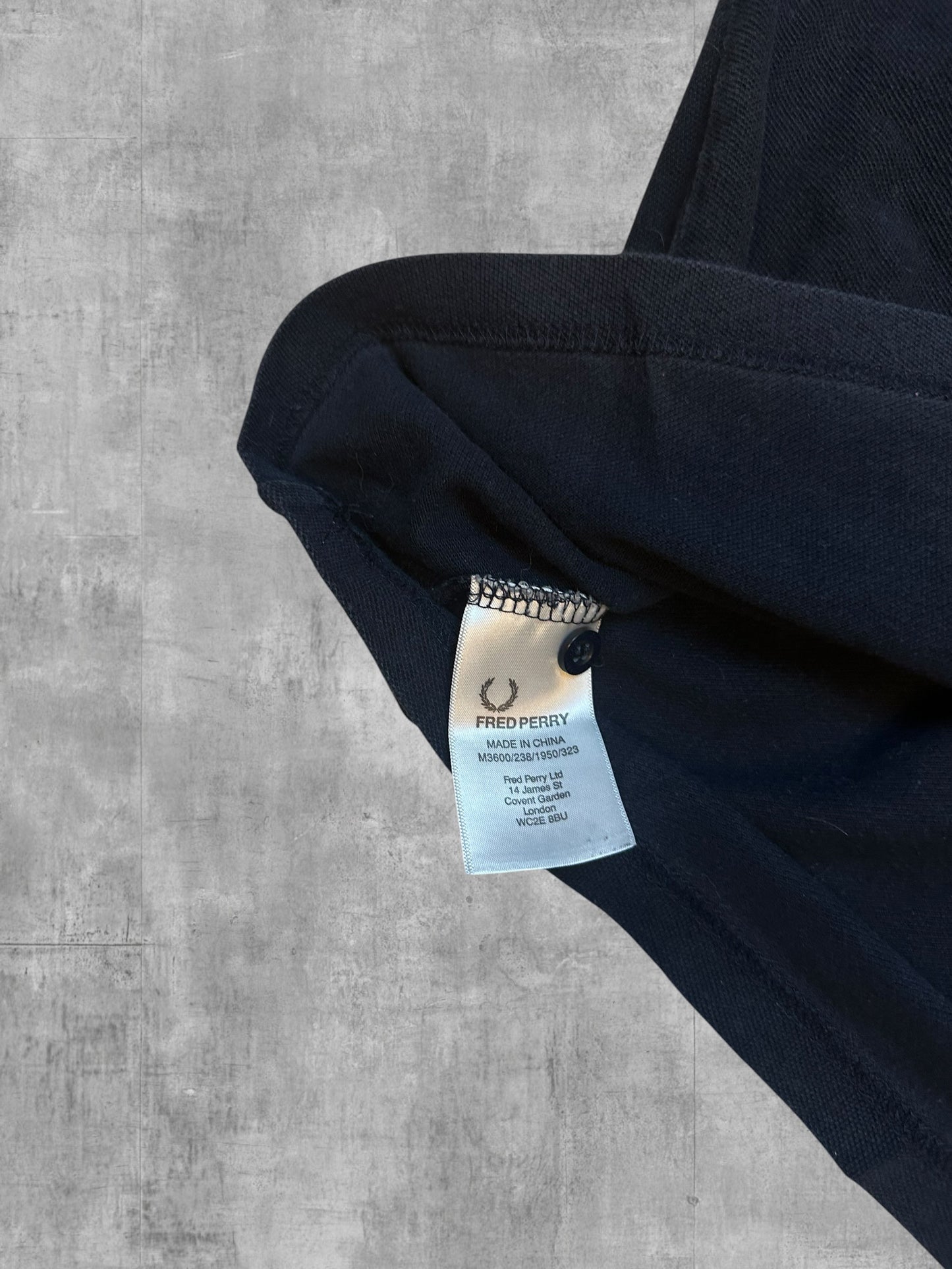 Fred Perry Polo Shirt Schwarz Weiß L Slim Fit