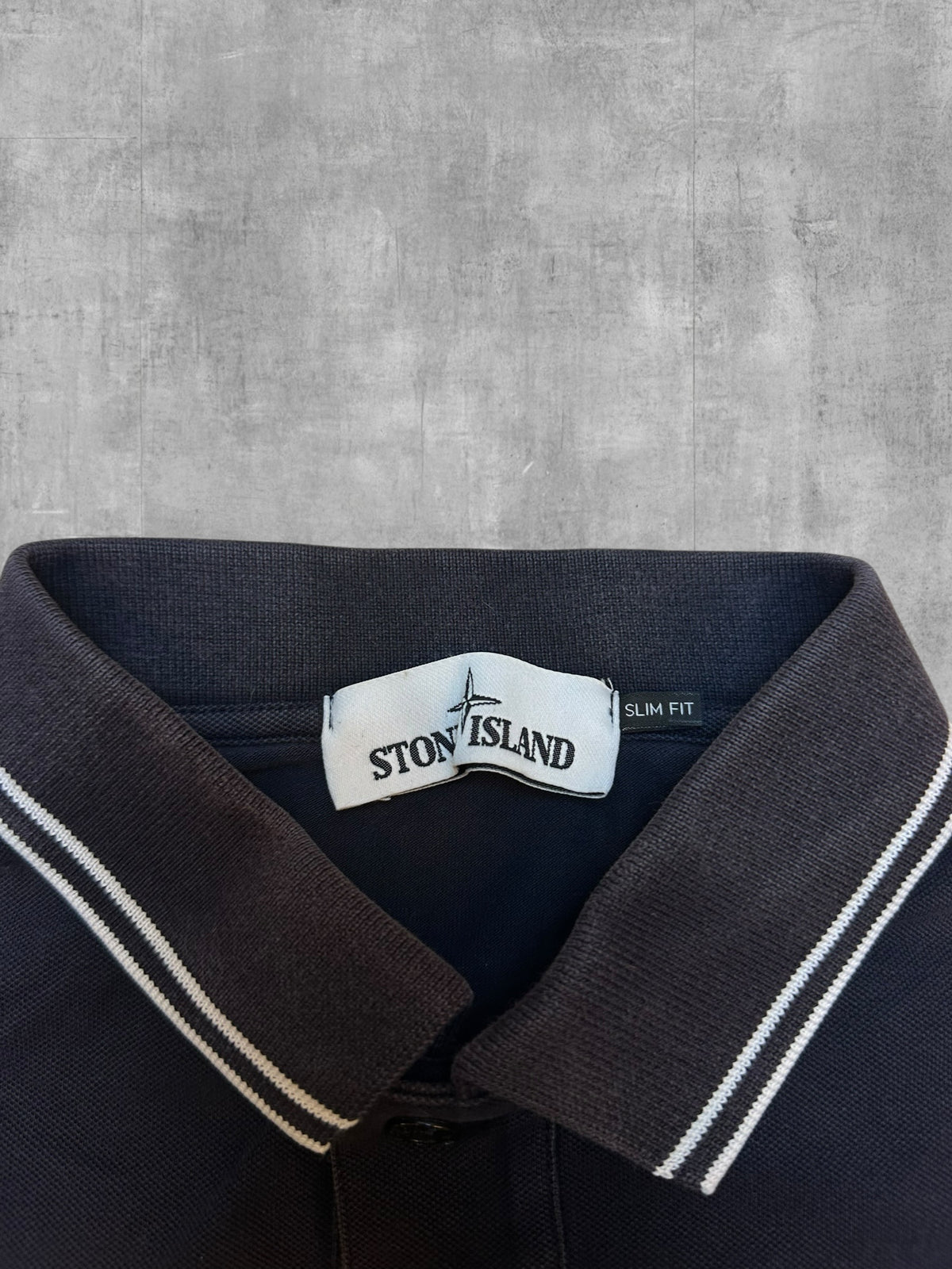 Stone Island Polo Negro Blanco M