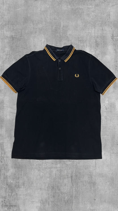 Fred Perry Polo Shirt Schwarz Gold L