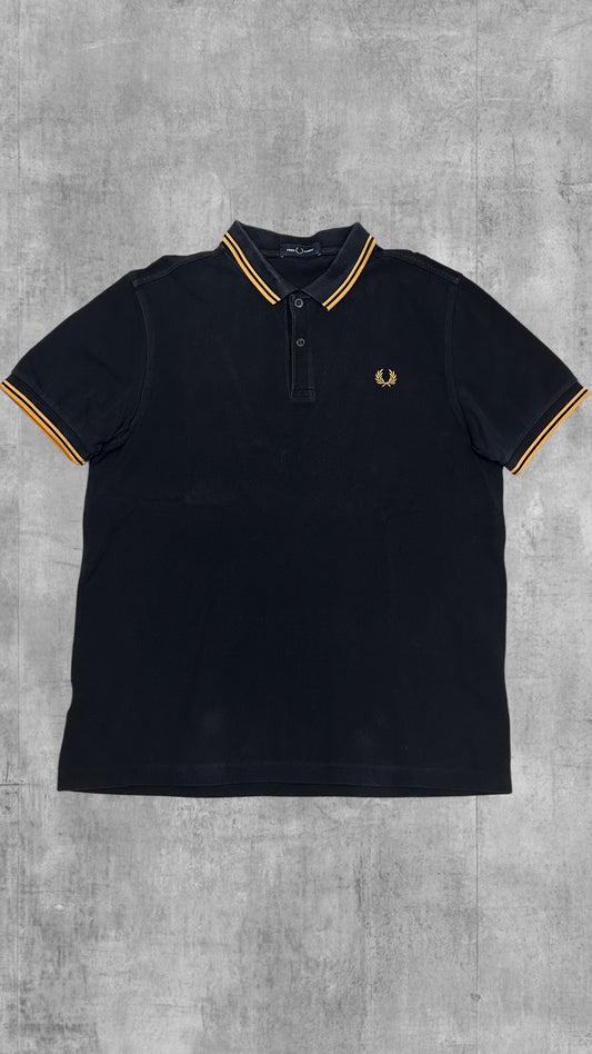 Fred Perry Polo Shirt Schwarz Gold L